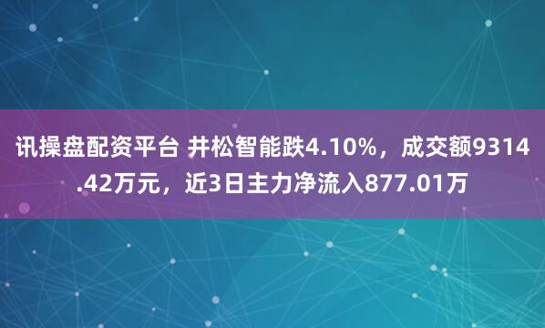 讯操盘配资平台 井松智能跌4.10%,成交额9314.42万元,近3日主力净流入877.01万