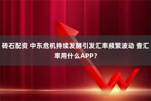 砖石配资 中东危机持续发酵引发汇率频繁波动 查汇率用什么APP？